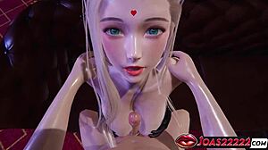 Seductive Princess In Black Dress Delivers Handjob Titfuck Blowjob Cumshot In Rule34 POV Animation