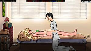 Cunning Masseur Asks Permission To Examine Breasts In 3D Hentai Game With Anal Blowjob Gangbang Creampie