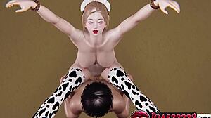 Big Tits Anime Girl In Cow Cosplay Jumps On Big Dick Fuck