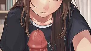 Teen girlfriend's intriguing handjob tease in POV hentai animation