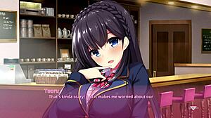 In real hentai situation part 8, blonde with big tits and ass performs blowjob on monster cock, leading to orgasm and facial