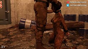 Jill Valentine Muddy BDSM Blowjob
