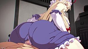 i watch touhou blonde riding my big cock passionately