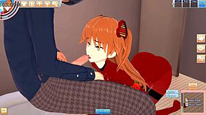 asuka langley gets fucked in the toilet. redhead hentai action unfolds.