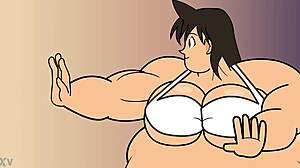 The growth zumo girl in anime animations with huge belly