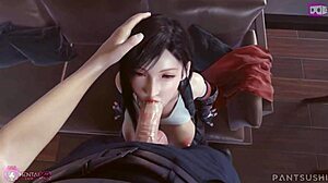 i suck tifa lockhart big tits deepthroat monster cock cum all over nipples pov