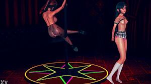 Busty Stepmom And Shy Daughter Striptease