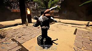 Lara Croft Deep Throats Statue to Awaken It
