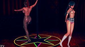 Busty Stepmom And Shy Daughter Striptease