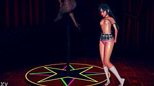 Busty Stepmom And Shy Daughter Striptease