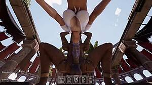 Statue Fucks Lara in Arena