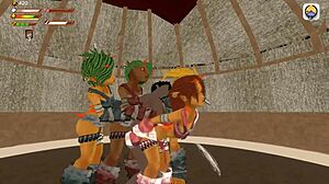 Femdom goblin gangbang monster gangbang in 3d bdsm game