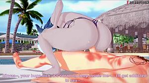 valentine sexy nurse on bikini having fun 2 skullgirls full fantasyking3