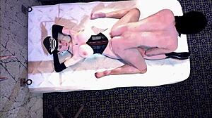 Dominant futa shemale spanks and fucks submissive male slave in bdsm scene