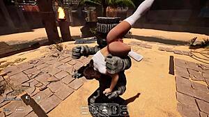 Lara Croft Deep Throats Statue to Awaken It