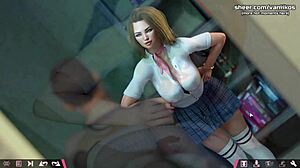 Double homework: hot 18yo redhead teen 18+ with perfect sexy body sucks dick in public dressing room uncensored.