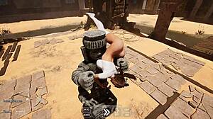 Lara Croft Deep Throats Statue to Awaken It