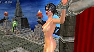 Beautiful Tattooed Girl Bottle Masturbates Tied in Temple