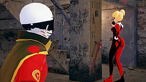 robin caught watchin harley quinn halloween sheer tits full movie