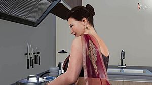 friend's hot curvy stepmom dominates with rough bathroom sex