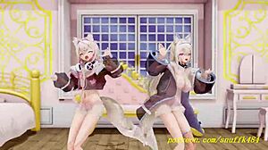 check out this fun novr mmd fuwamoco dance turning into wild 3d hololive hentai vibes