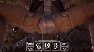 Ancient giant statue awakens pounds lara croft's pussy rhythmically in 3d hentai game animation gangbang creampie