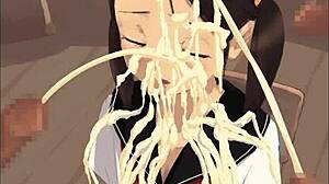 Super Bukkake Girl Endures Relentless Cum Facials in Full Gameplay Montage