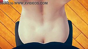 Hentai girl hides big ass tits under missionary monster cock pounding