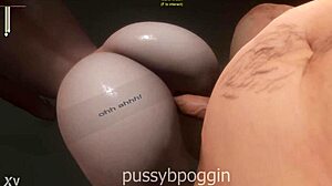 OILED UGLY GIRL RIDES HUGE MONSTER COCK ROUGH