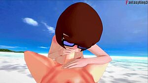 velma chills on the beach with scooby doo full fantasyking3 vibes