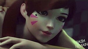 D.Va和Sombra守望先锋动漫激战