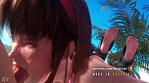 hitomi's deepthroat bulge in dead or alive 3d anime