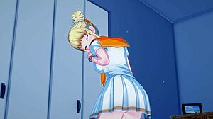 Busty redhead surprises blonde anime chick for pussy licking