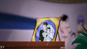 Videl Swallows Double Facial Cum in Dragon Ball Threesome