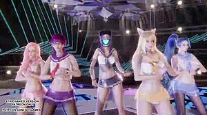 ahri and akali lead secret number kpop dance in sexy league costumes mmd hentai uncensored