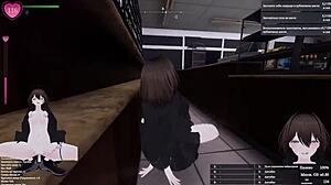 Exhibitionist girl squirts hard in store - hold back?