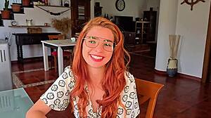 dreaming of fucking sexy redhead coworker deepthroat in wife's bed pov homemade