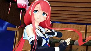 Kawakaze Strips and Dances Seductively in MMD Hentai