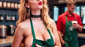 A Sexy Waitress Serves Up Tempting Cafe Curves in AI Hentai