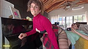 💦 i fucked my piano teacher milf cowgirl cum on big ass