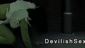 she-hulk laps at massive lesbian boobs hungrily