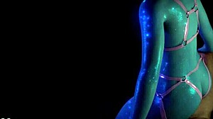 蓝色魅魔妖精狂野磨蹭骑乘大屌！