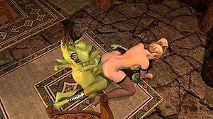 Two Orc Dickgirls Double Penetrate Ladyboy Elf's Ass in Rough Yaoi Hentai