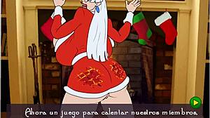 Big-titted xmas babe takes monster cock doggystyle creampie surprise