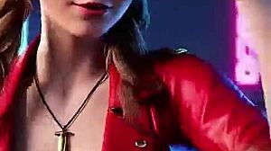 Aerith Gainsborough's sexy uncensored dance teases her fantasy costume in cheerful FF7 rhythm twice