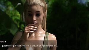 short redhead's huge tits bounce through lusty jungle tour!!