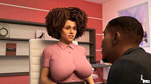 British employee slurps boss's big black cock before deepthroat pounding