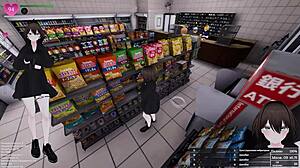 Exhibitionist girl squirts hard in store - hold back?