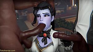 widowmaker takes interracial gangbang double penetration in all holes by huge black cocks