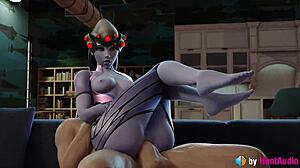 widowmaker's rough anal with monster cock sounds wild in overwatch 3d hentai